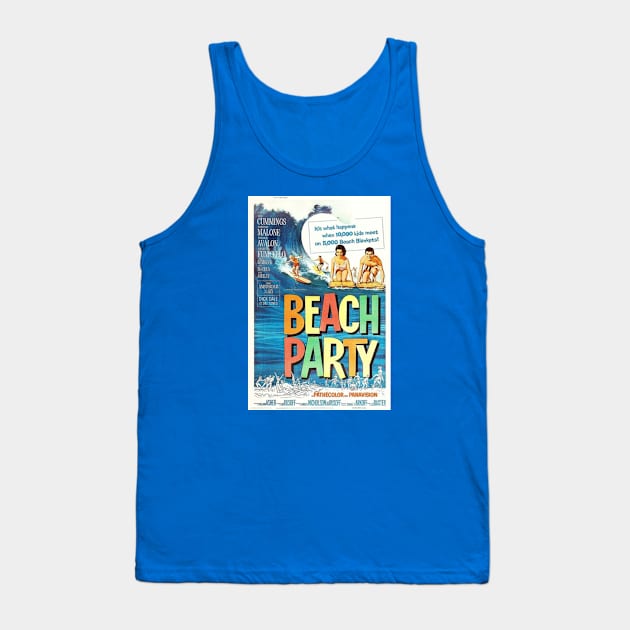 Vintage Movie - Beach Party Poster Tank Top by Kleiertees